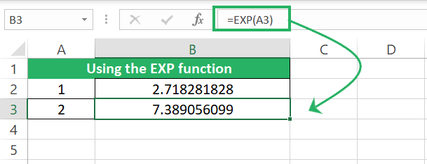 Excel functions EXP function