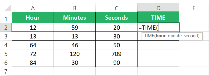 Writing the TIME function