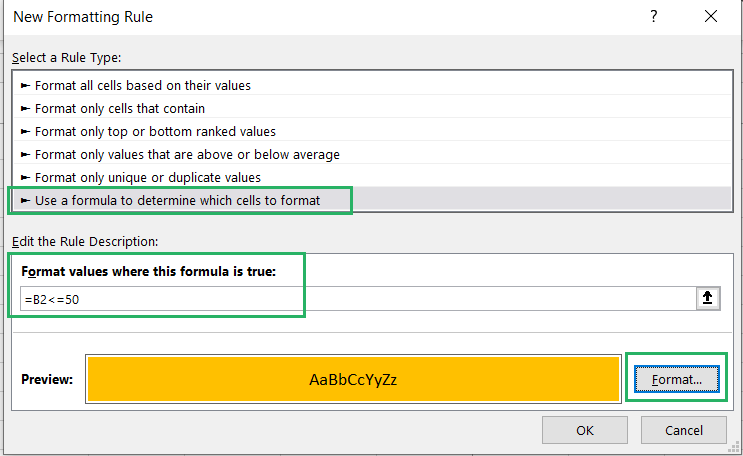 Formula written step-by-step