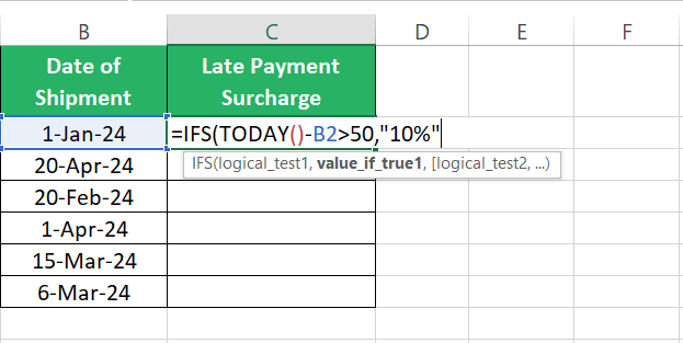 Corresponding Value_if_true as 10%