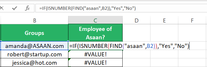 FIND function Excel formula