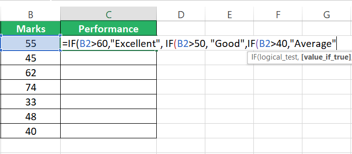 Nesting second IF function