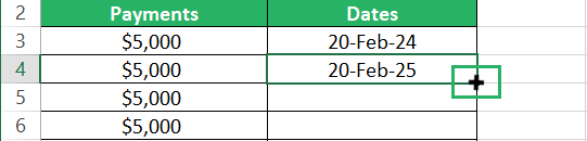 Fill Handle Excel spreadsheet