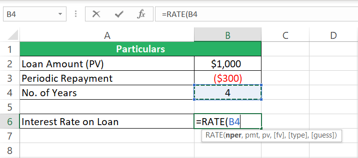 Excel formulas nper argument