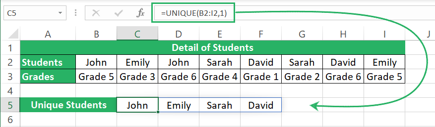 unique values advanced filter