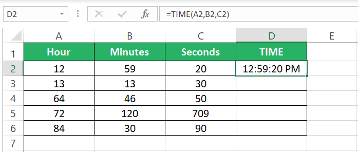 Time includes seconds