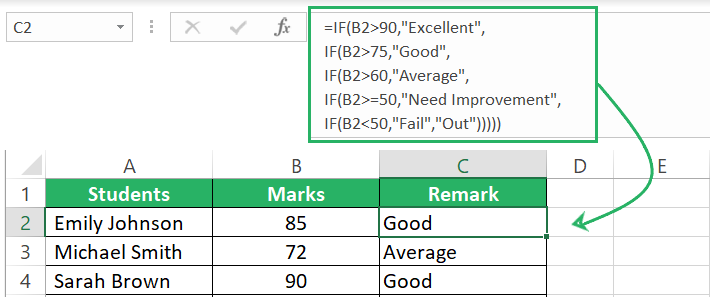 Formula with new line breaks