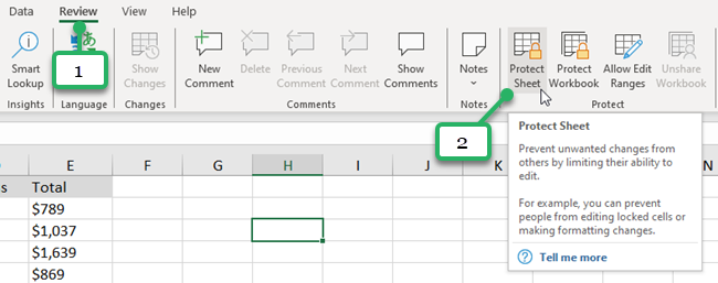 Protect sheet to protect formulas