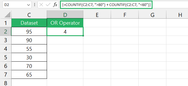 Result of OR operator