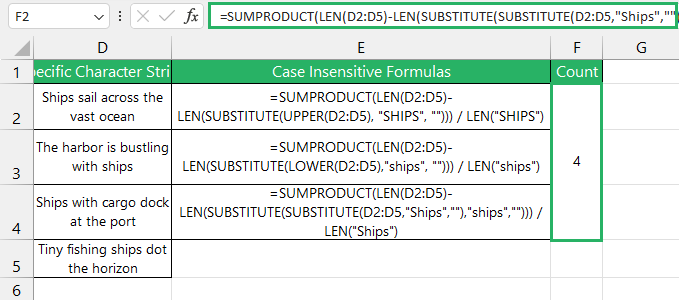 Three case-insensitive functions to sum the count