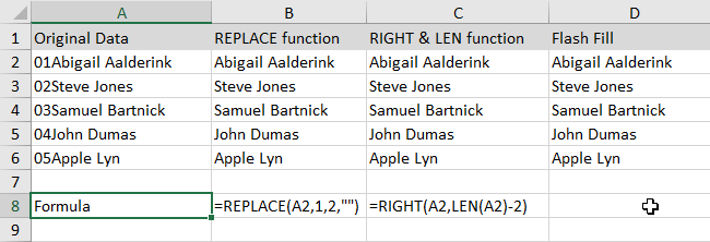 remove number of characters in Excel