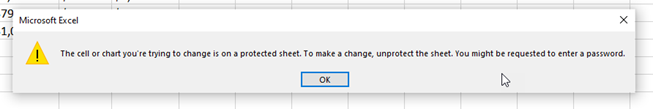 Excel error message