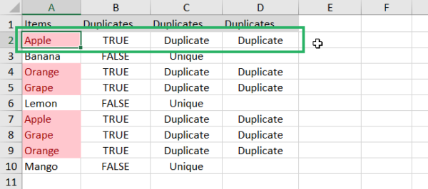 How to Find Duplicates in Excel Using a Formula - Spreadsheeto