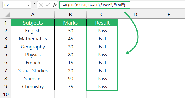 image 3 Copying values down the formula using shortcuts