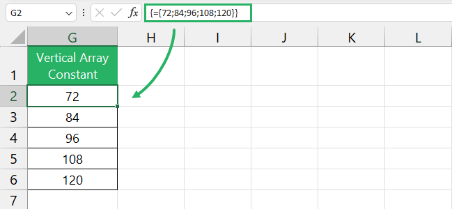 Vertical array constant