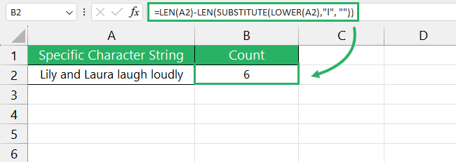 Function returns the count of lowercase “l” character