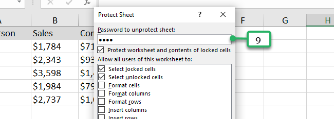 image9-Lock the sheet Lock the sheet
