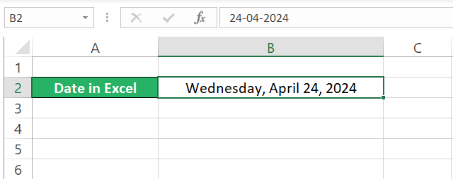 Complete the current date in Excel