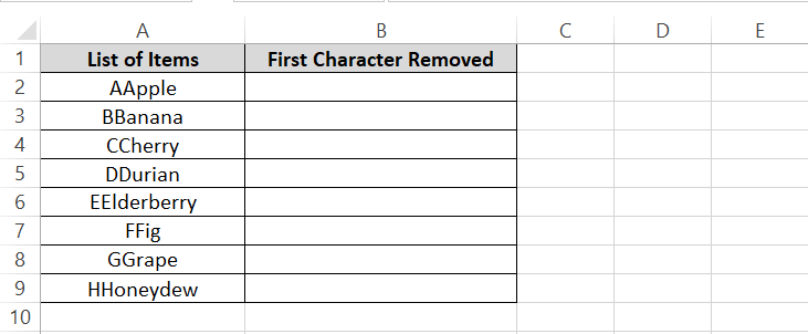 Data in Excel sheet