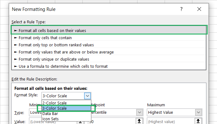 10 Editing rule for color coding