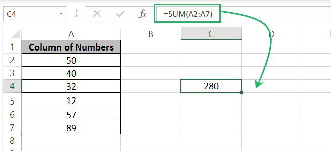 Insert Excel formulas for an array