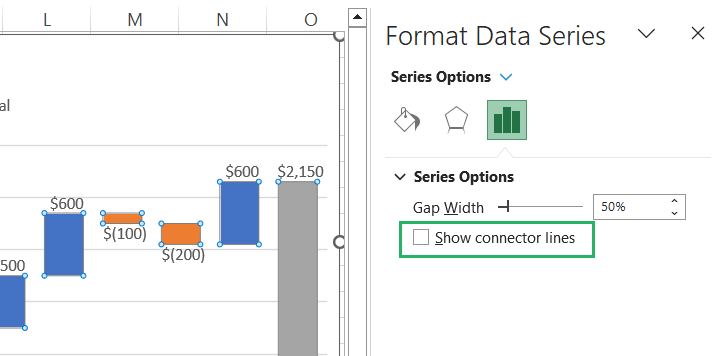 Show connector lines unchecked