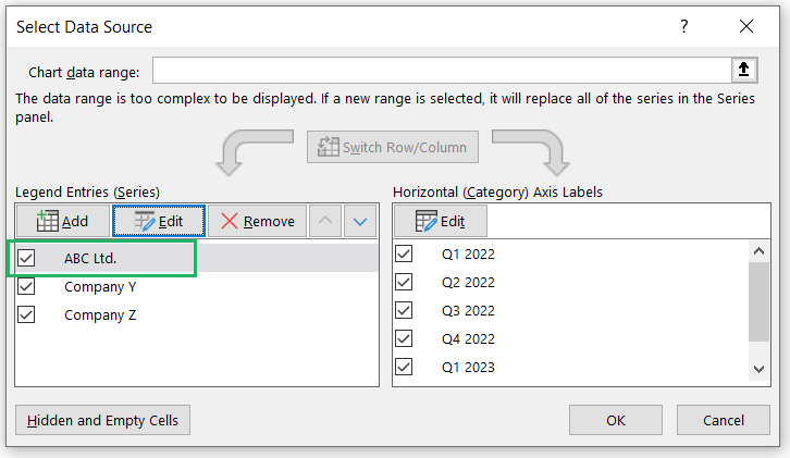 Series values box