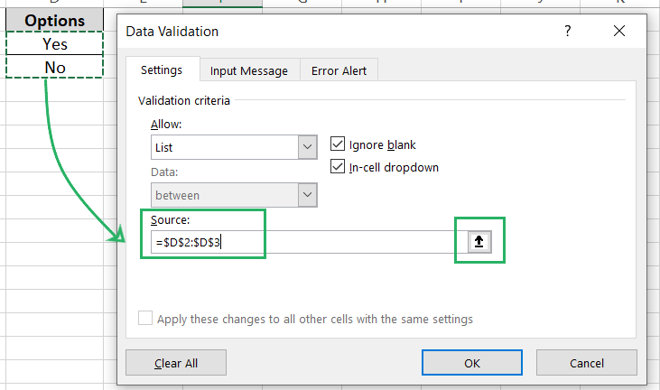 Adding the cell as a source