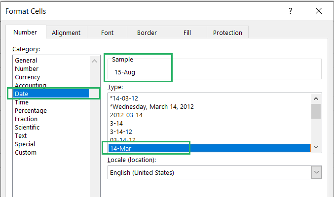 Date format selection