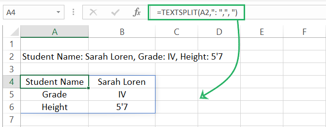 two-dimensional array split cells