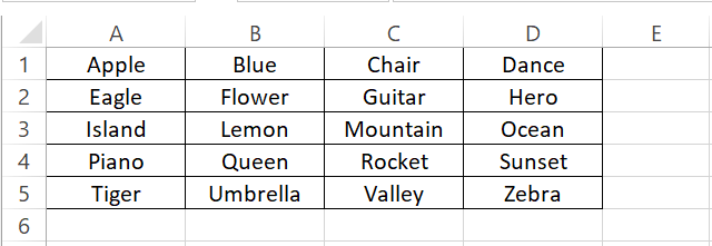 Data in Sheet1