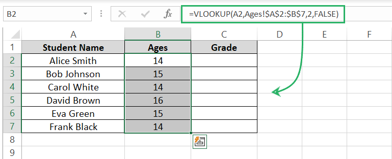 VLOOKUP with absolute reference