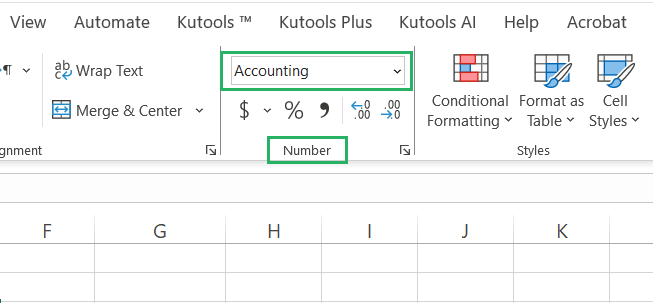 13 Number formats in number tab
