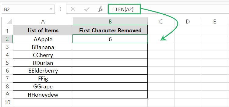 LEN function finds length of the string