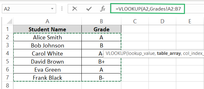 Table Array