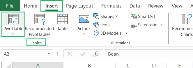 15 Insert PivotTable