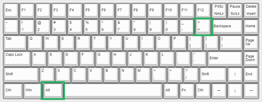 Alt key + equal sign