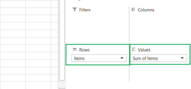 17 PivotTable fields