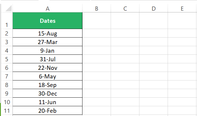 Dates in Excel