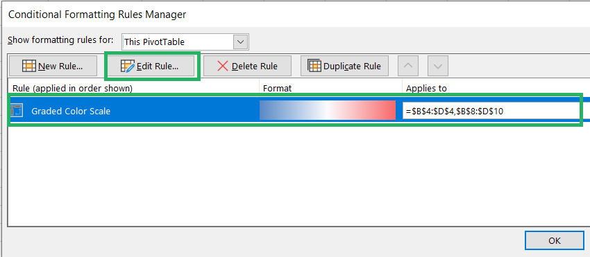 18 Edit rule from conditional formatting