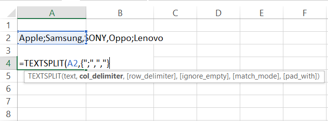 multiple delimiters