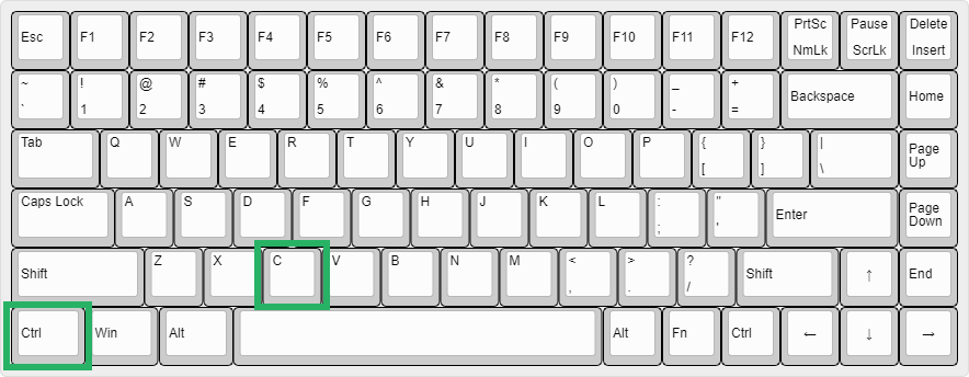1A Press Ctrl + C