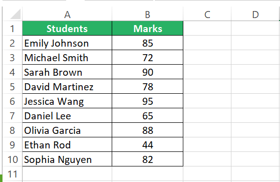 Second Excel worksheet