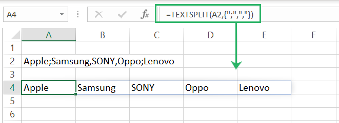 text split into multiple columns