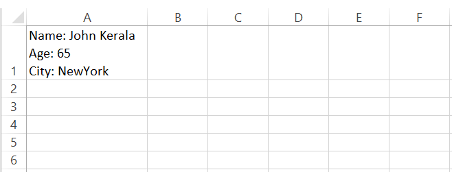 Data separated by line breaks