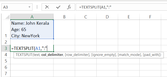 column delimiter