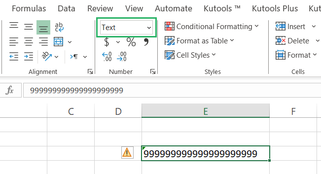 23 Cells formatted as text