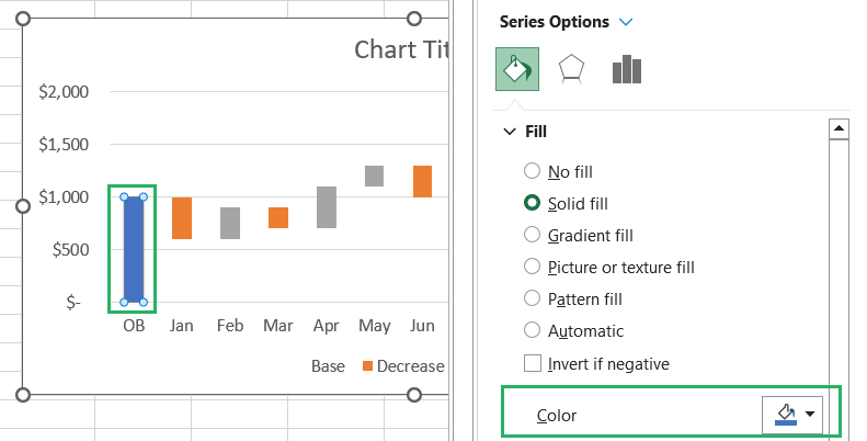 Color changed for the opening balance bar