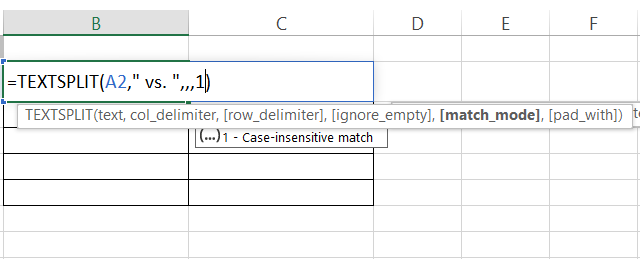 match mode argument