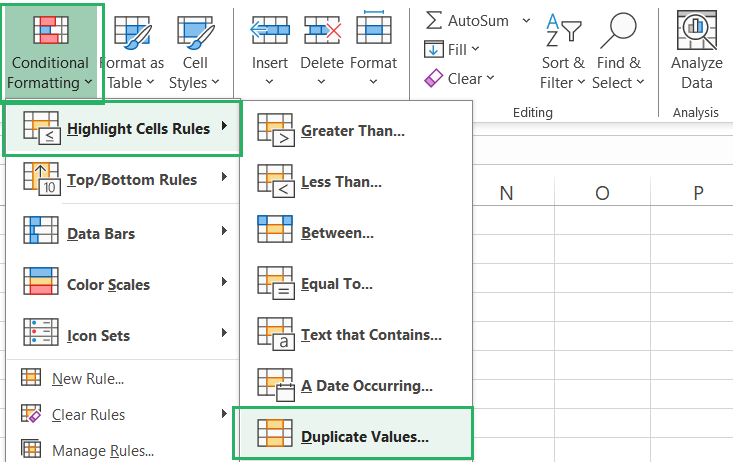 Highlight Duplicate values from drop-down